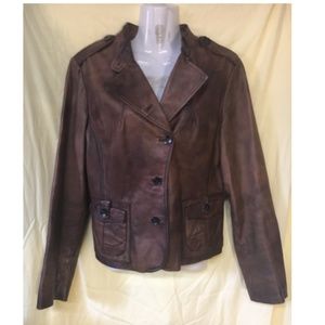 Stunning Brown Vintage Leather Motorcycle Jacket